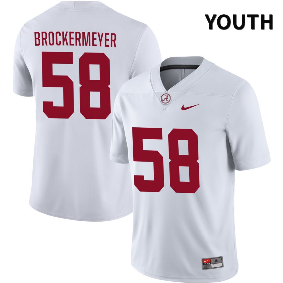 Alabama Crimson Tide Youth James Brockermeyer #58 NIL White 2022 NCAA Authentic Stitched College Football Jersey LO16P33DR